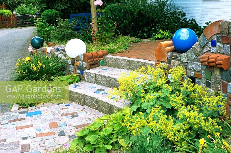 Mosaic steps in front garden
