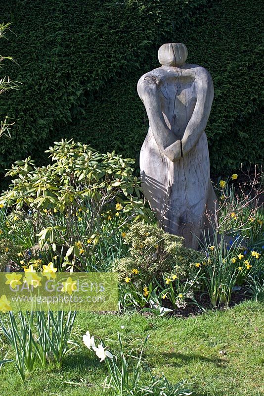 Wooden sculpture at Coopers Millenium Garden, Lichfield