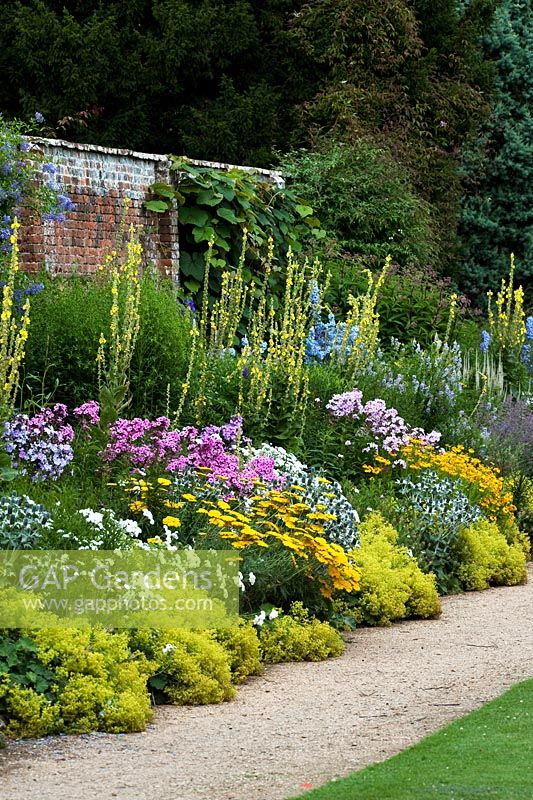 Classical herbaceous border - Waterperry gardens, Oxfordshire, England, UK