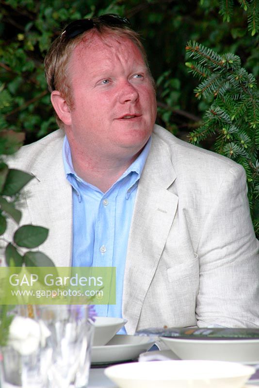 Darren Saines in his garden, Kebony - Naturally Norway Garden, Silver Gilt medal winner, RHS Chelsea Flower Show 2010
