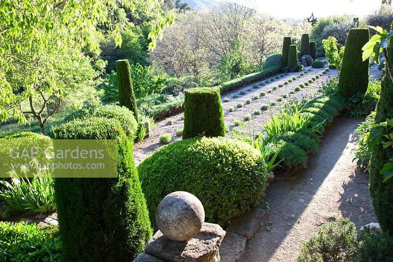 Terraced gardens - La Louve Garden, Provence, France