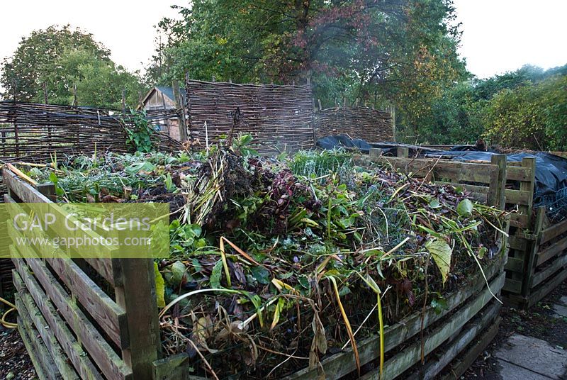 Steaming compost heap