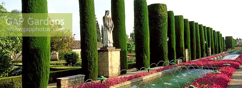 The gardens at Alcazar de los Reyes Cristianos, Cordoba, Spain