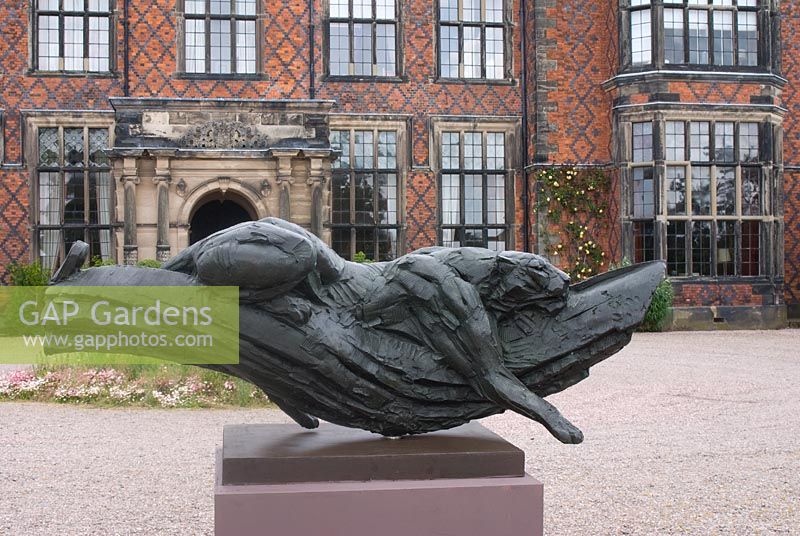 'Leopard sleeping in Tree' in the Predators and Prey ll exhibition  -  The Dylan Lewis Bronzes collection - Arley Hall and Gardens, Cheshire
