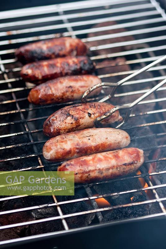 sausages on barbecue