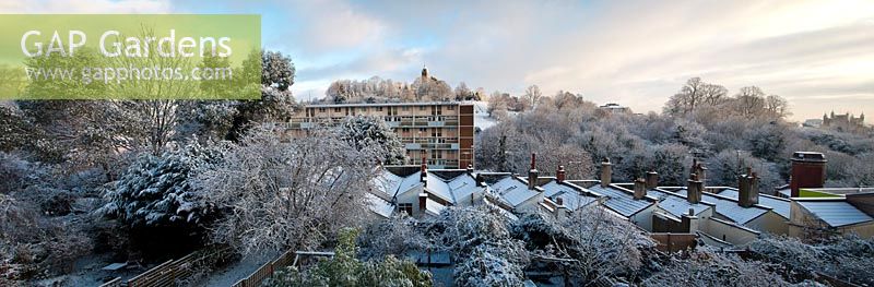 Wintery view across the rooftops in Clifton, Bristol