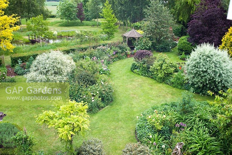 Aerial view of Wickets garden, Essex NGS
