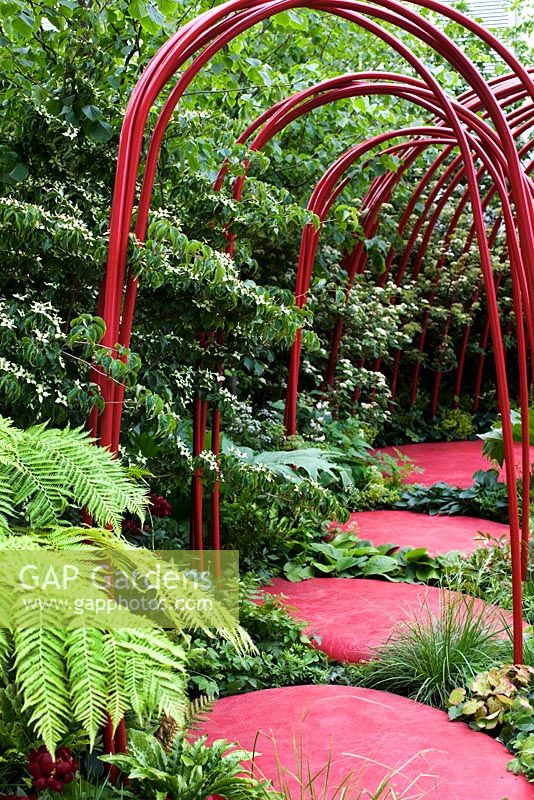 Red stepping stones - 'British Heart Foundation Garden', Silver Medal Winner, RHS Chelsea Flower Show 2011  