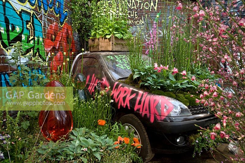 Pupils Of Knightsbridge School demonstrate how unpromising urban spaces can be improved with thoughtful planting. Chelsea Flower Show 2012