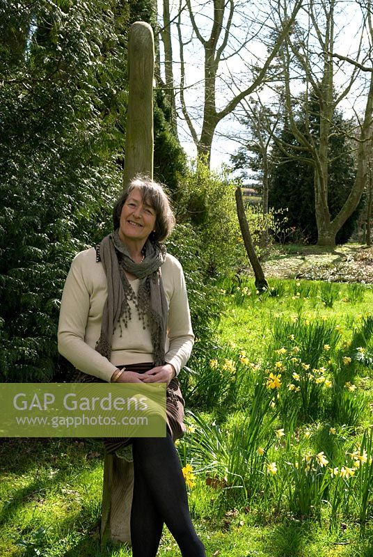 Christine Skelmersdale owner of Broadleigh Garden Bulbs in her garden at Barr House