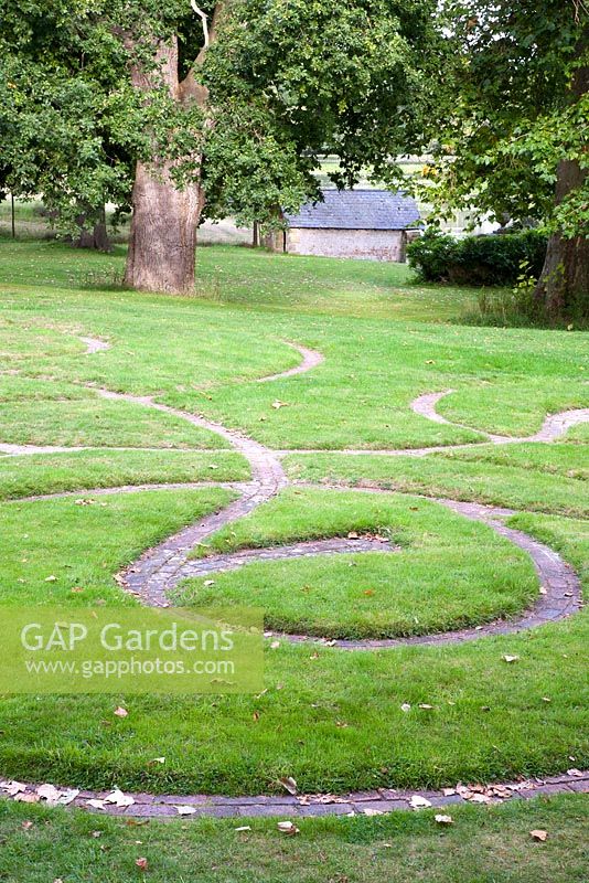 Veronicas Maze Tritton made from brick and turf - Parham, West Sussex