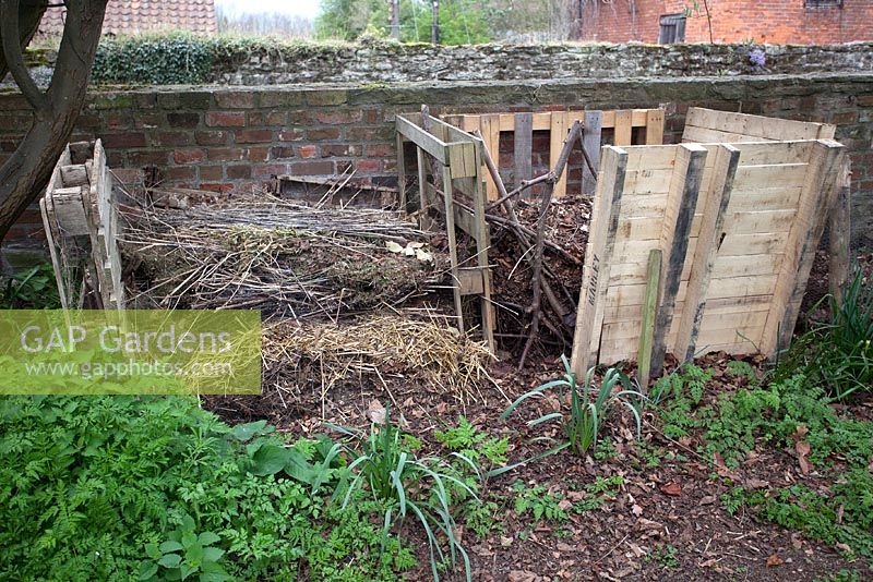 Compost area made of old pallets at The Dower House