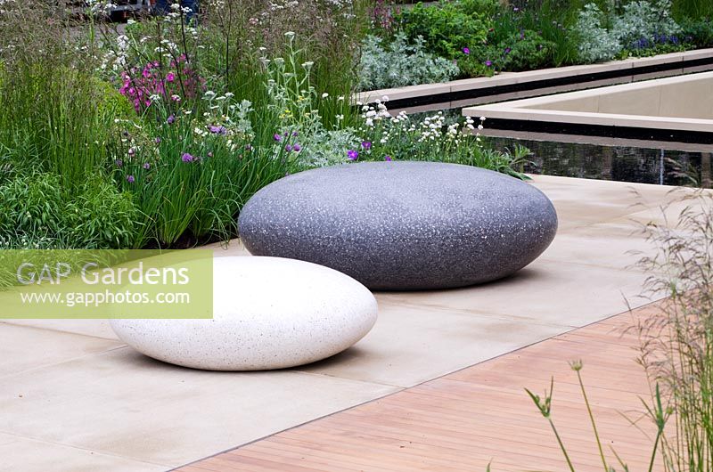 The Brewin Dolphin Garden, RHS Chelsea Flower Show 2013 - Polished stone seats by Ben Barrell  