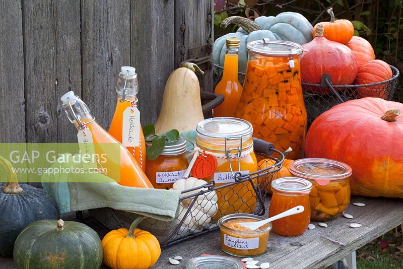 Jams, compote, chutneys and other preserves using pumpkins and butternut squash
