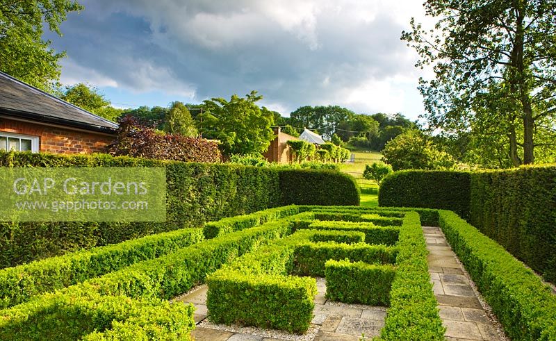 The boxwood children's maze. Gipsy House, Buckinghamshire
