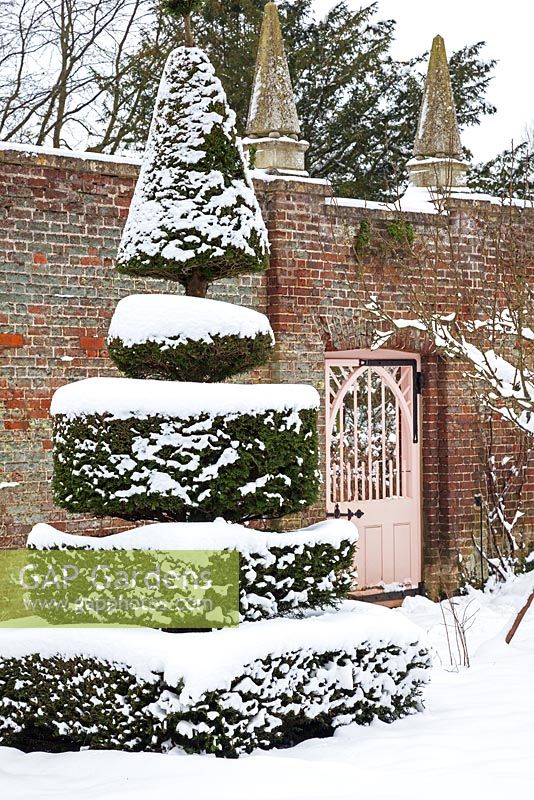 Entrance to the Walled Garden, Highgrove in snow,  January 2013