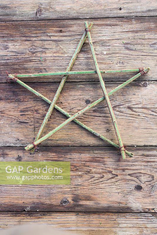 A festive star made from spindle cuttings. 