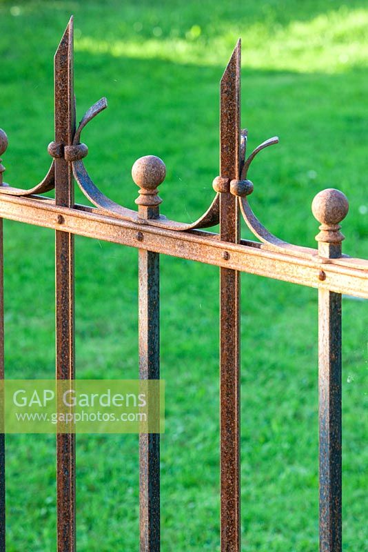 Detail of a cast iron garden gate