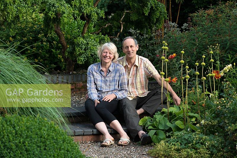 George and Fiona Chancellor in their award winning garden Windy Ridge.