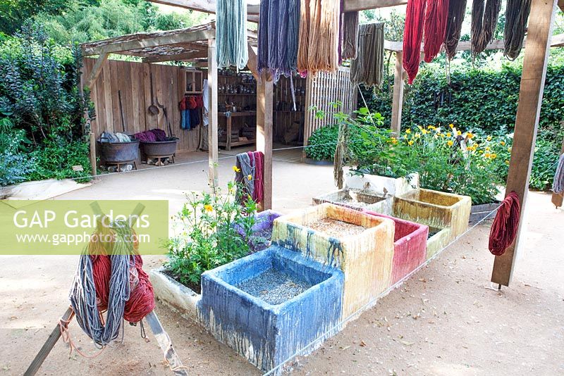 Chaumont sur Loire. France. Garden as work place for dyeing with plants.