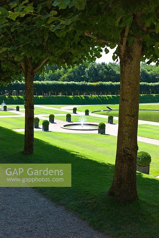 Overlooking The Water Garden at Chateau de Villandry, Loire Valley, France