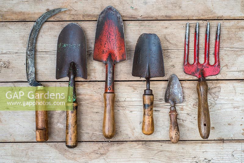 Traditional garden hand tools