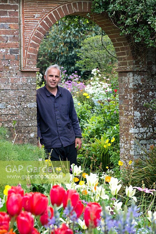Fergus Garrett, head gardener at Great Dixter, at the height of tulip season.