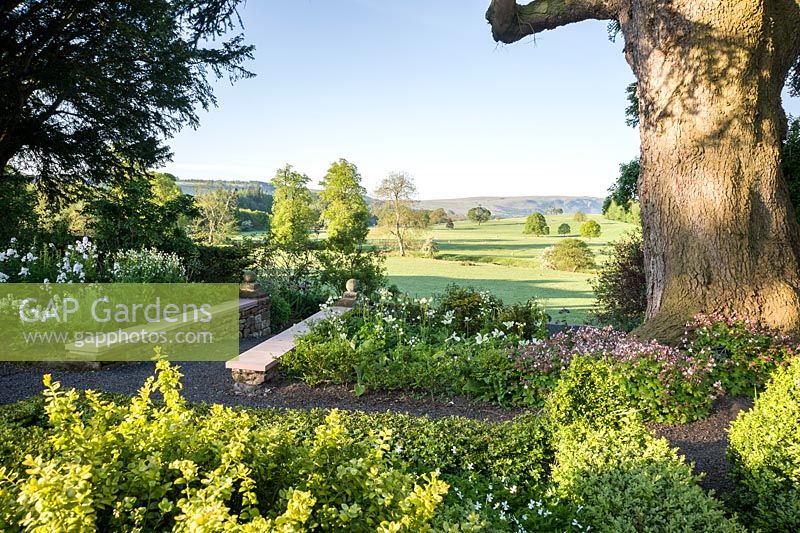 From the knot garden there are extensive views southwards of the surrounding landscape.