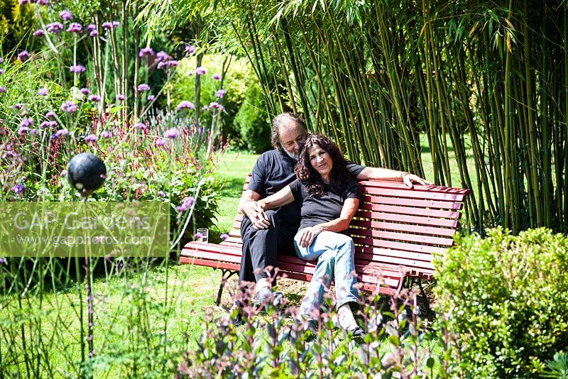 Renate-Elisa and Lutz Hillen in their garden - July, Les Jardins de la Poterie Hillen