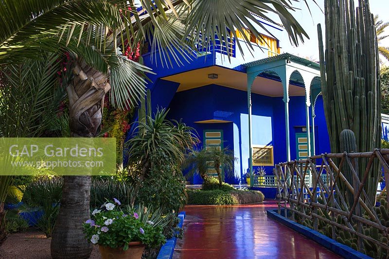 The villa-studio at the Jardin Majorelle. Created by Jacques Majorelle and further developed by Yves Saint Laurent and Pierre Bergé, Marrakech, Morocco