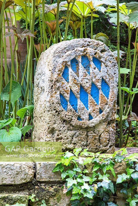 Antique Bavarian stone crest on a wall