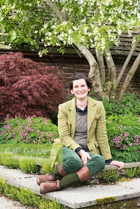 Tamsin Westhorpe in the Pigeon House garden - gardener and owners niece