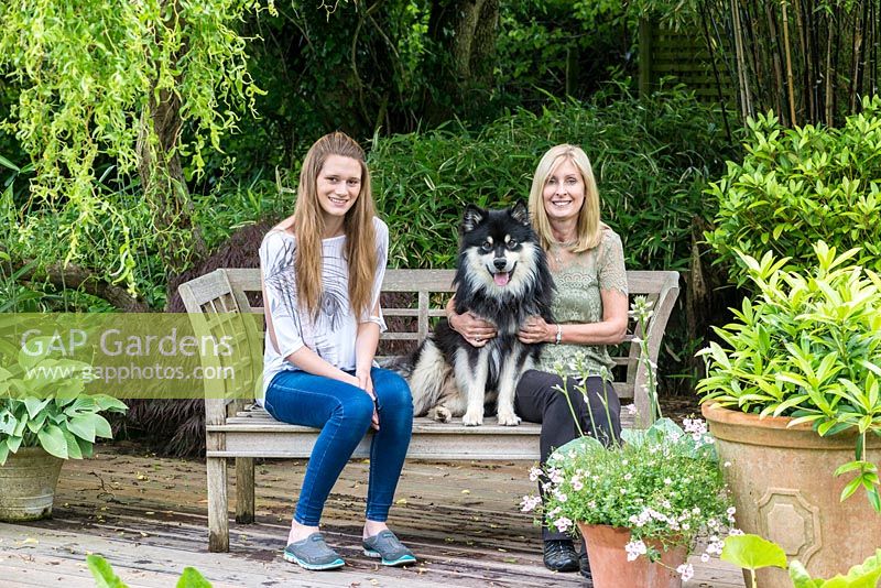 Claire Farthing with daughter, Danielle, and Ozzy, a Finnish lapphund.