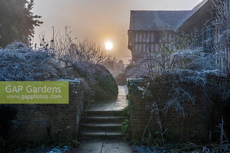 Midwinter sunrise at Great Dixter