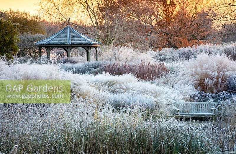 The Milennium Garden at Pensthorpe in Norfolk in Winter 
