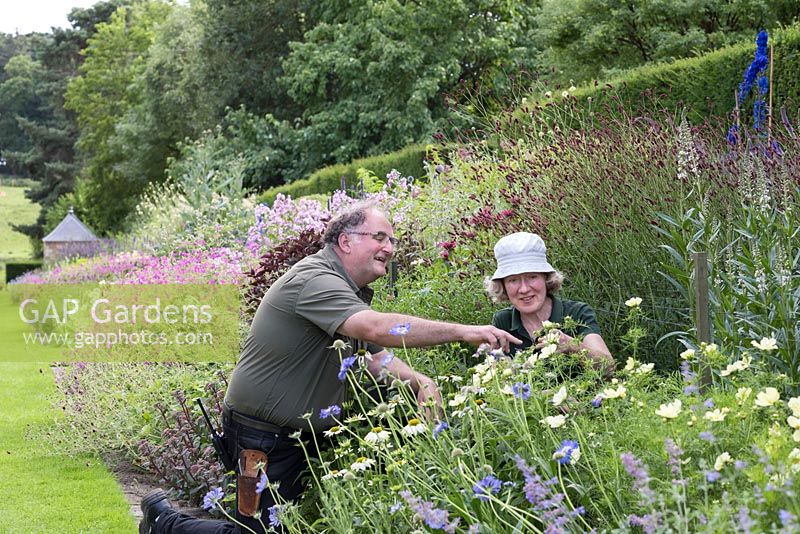 Ian Forbes, assistant head gardener and propagator at Newby Hall, with Louise Bradshaw, who cares for the herbaceous borders.