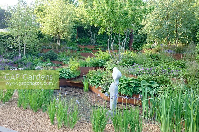 RHS Chelsea Flower Show 2014 - A Garden for First Touch at St George's - First Touch -Sponsor - s - : St George's Hospital Trust, Landscape Associates and Tendercare Nursery. Designer - Patrick Collins. Show Garden