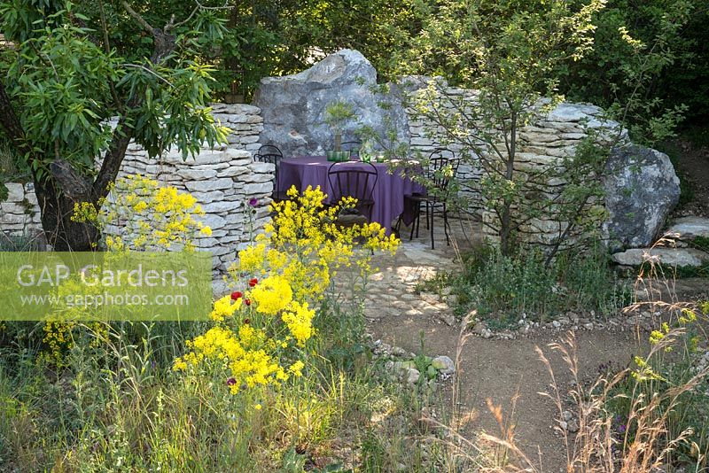 L'Occitane Garden, RHS Chelsea Flower Show 2016. Designer: James Basson. Gold Medal. Provence style garden