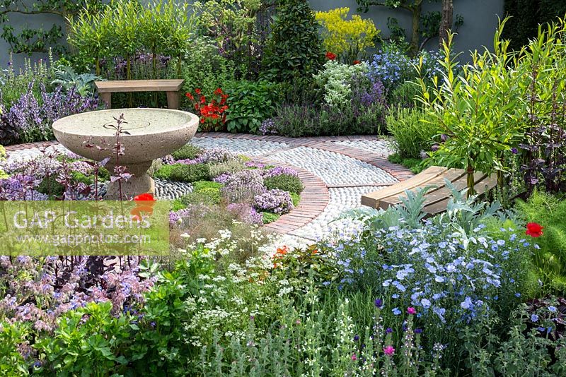 The St John's Hospice - A Modern Apothecary garden. RHS Chelsea Flower Show. Designer Jekka McVicar. Credit: © Rob Whitworth
