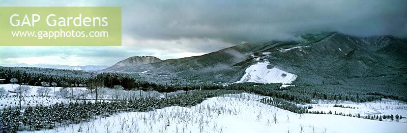 Foothills of Mount Fuji Japan in winter