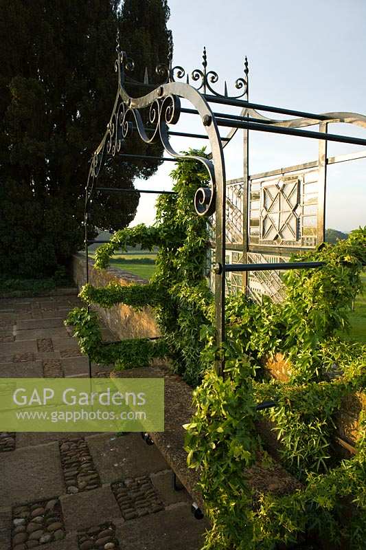 Bourton House Garden, Glos., UK ( Paice ) Ivy trained around arbour