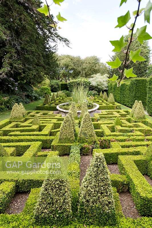 Bourton House Garden, Gloucestershire. Mid summer. The formal knot garden