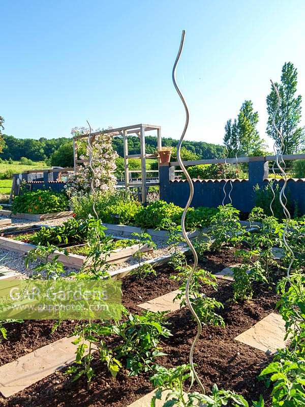 The vegetable gardens at Chateau Rigaud, Bordeaux, France