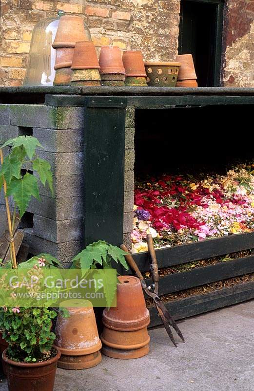 The Dillon Garden Dublin compost bin with fresh layer of petals