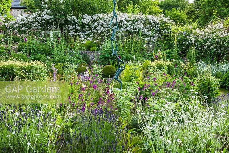 Cottage garden at The Long House in Sussex