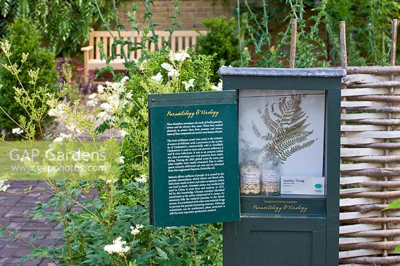 Informative sign at The Chelsea Physic Garden, London, UK.
