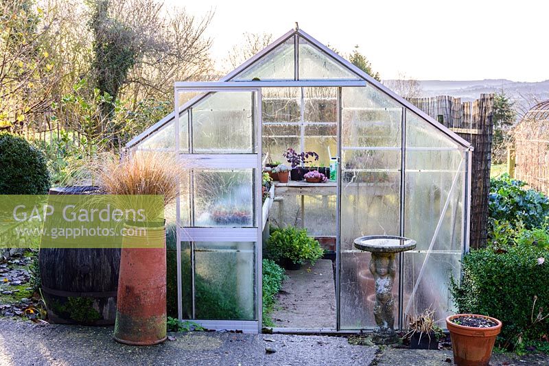 Greenhouse beside the kitchen garden. 
