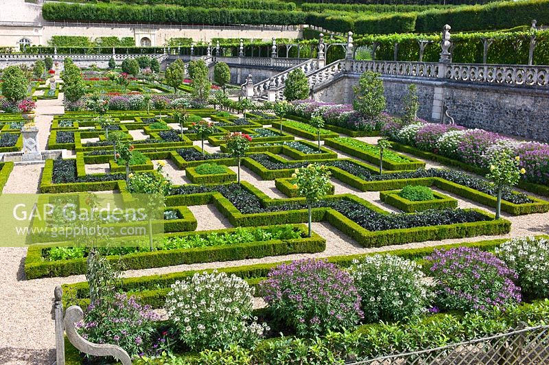 Potager Garden at Chateau de Villandry, Loire Valley, France