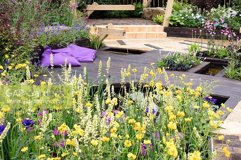 The Great Outdoors Garden, Sponsored by Allgreen Group, Handspring Design, Knowl Park Nurseries. RHS Chatsworth Flower Show, 2018.
