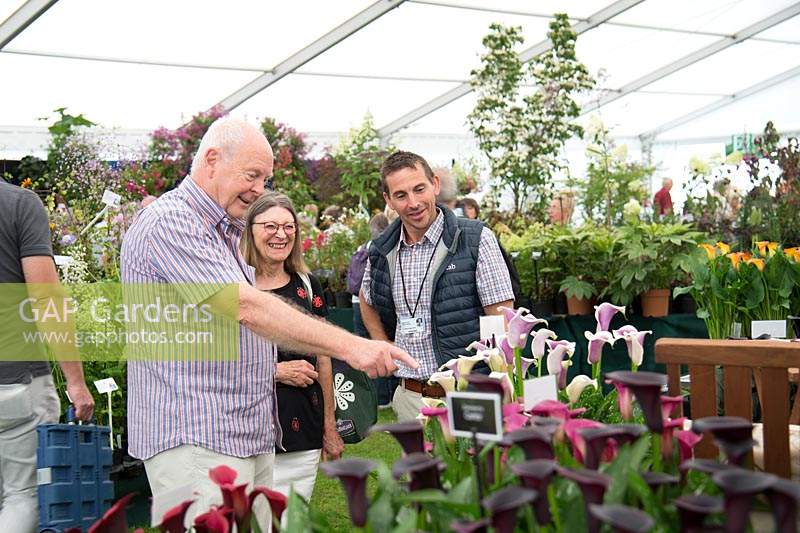 Matthew Smith talking to visitors at RHS Tatton Flower Show 2019